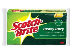 Scotch-Brite™ Heavy-Duty Scrub Sponges, Green/Yellow, Pack Of 9