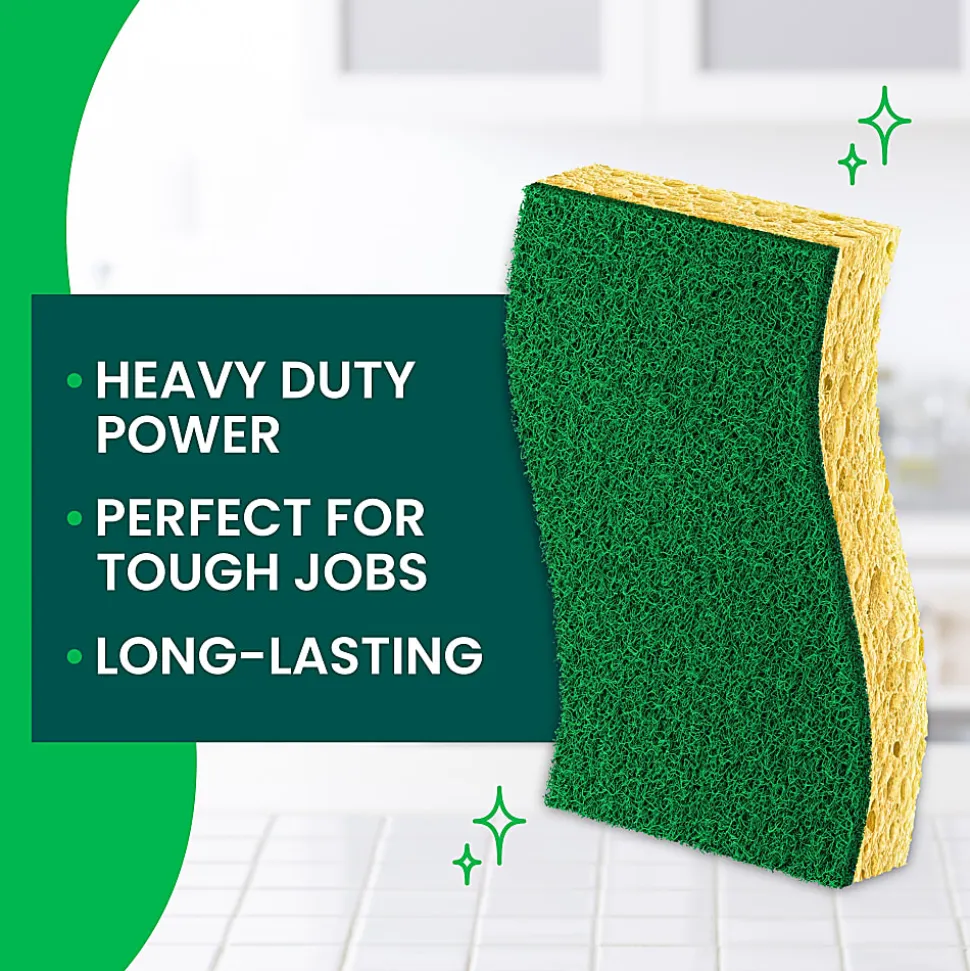 Scotch-Brite Heavy Duty Sponges, 6 Scrubbing Sponges, Great For Washing Dishes and Cleaning Kitchen