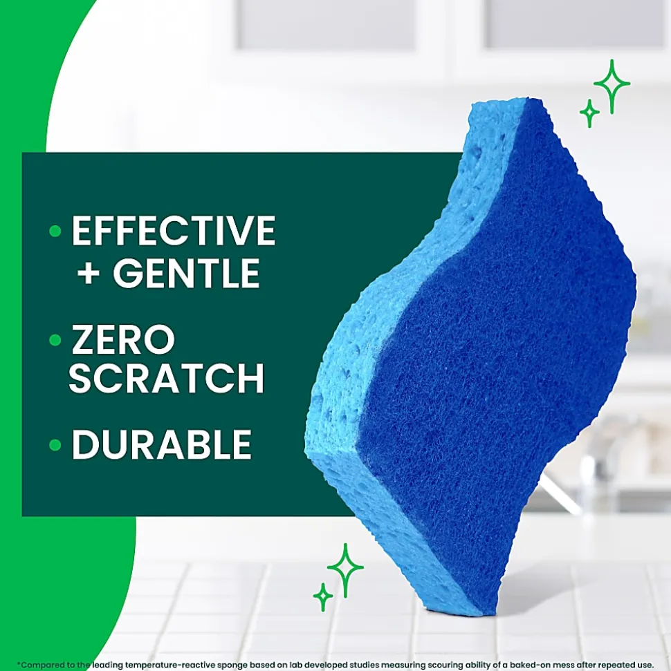 Scotch-Brite® Zero Scratch Scrub Sponge, 6 Pack Scrubbing Sponges, Great For Washing Dishes and Cleaning Kitchen