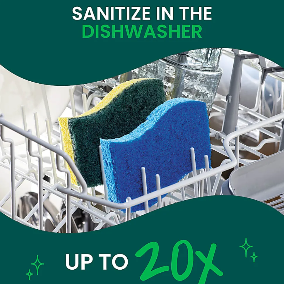 Scotch-Brite® Zero Scratch Scrub Sponge, 6 Pack Scrubbing Sponges, Great For Washing Dishes and Cleaning Kitchen