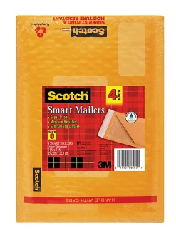 Scotch® Bubble Mailer, #0, 6" x 9", Pack Of 4
