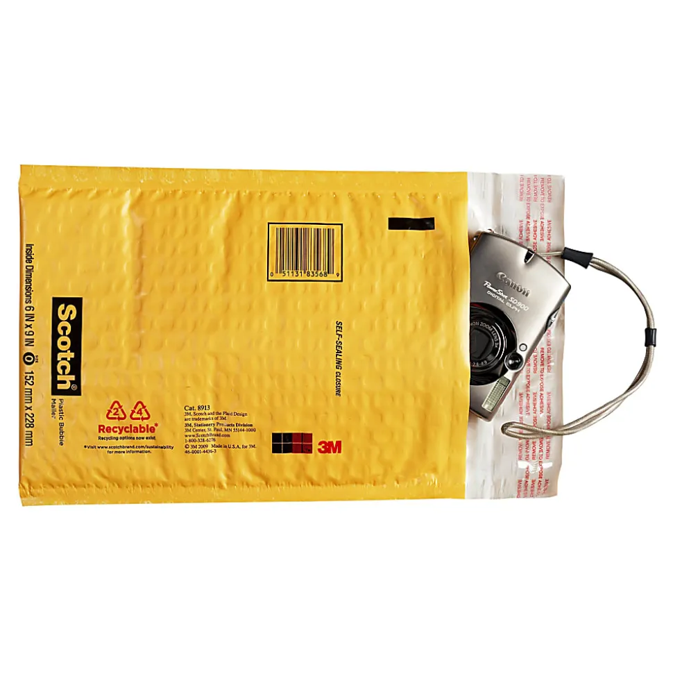 Scotch® Bubble Mailer, #0, 6" x 9", Pack Of 4
