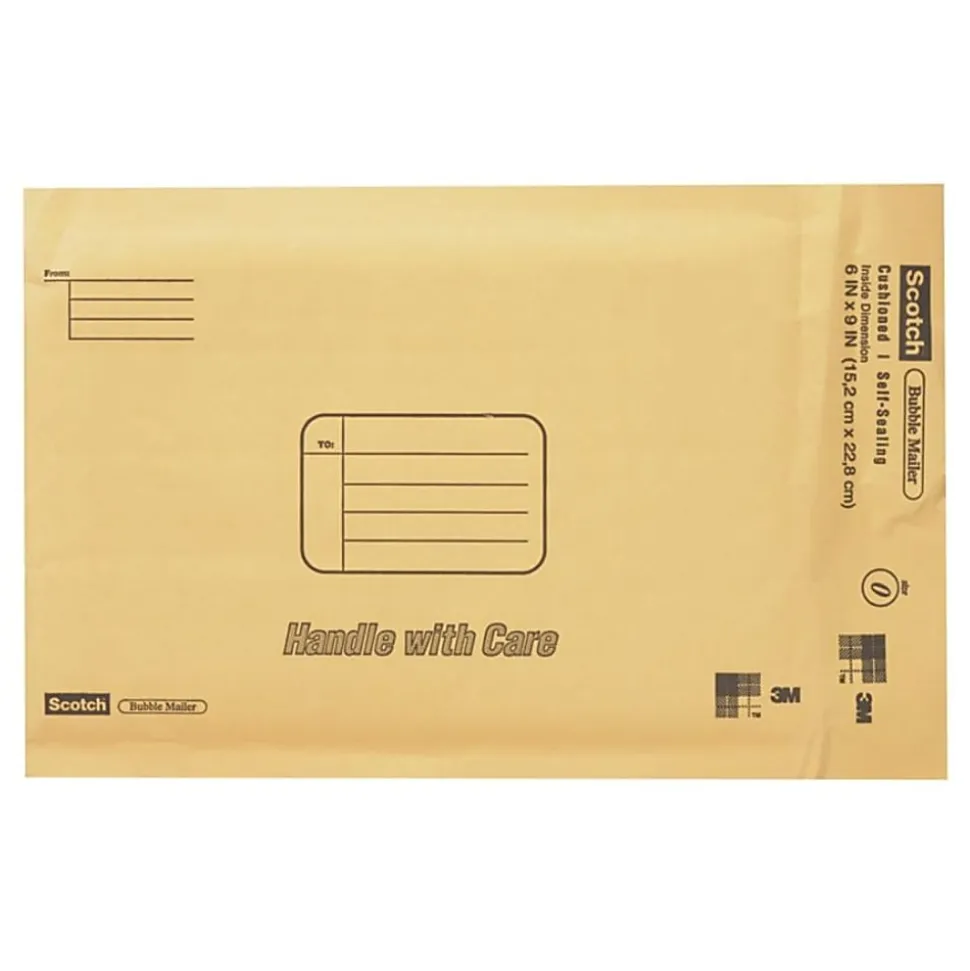 Scotch® Bubble Mailer, 6" x 9", Size #0