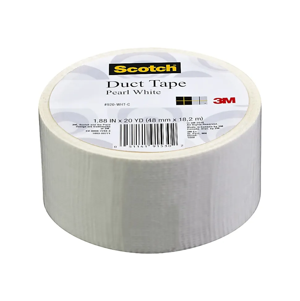Scotch® Colored Duct Tape, 1 7/8" x 20 Yd., White