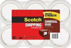 Scotch® Commercial Grade Shipping Packing Tape, 6 Tape Rolls, 1 7/8 in x 54.6 yd, 3