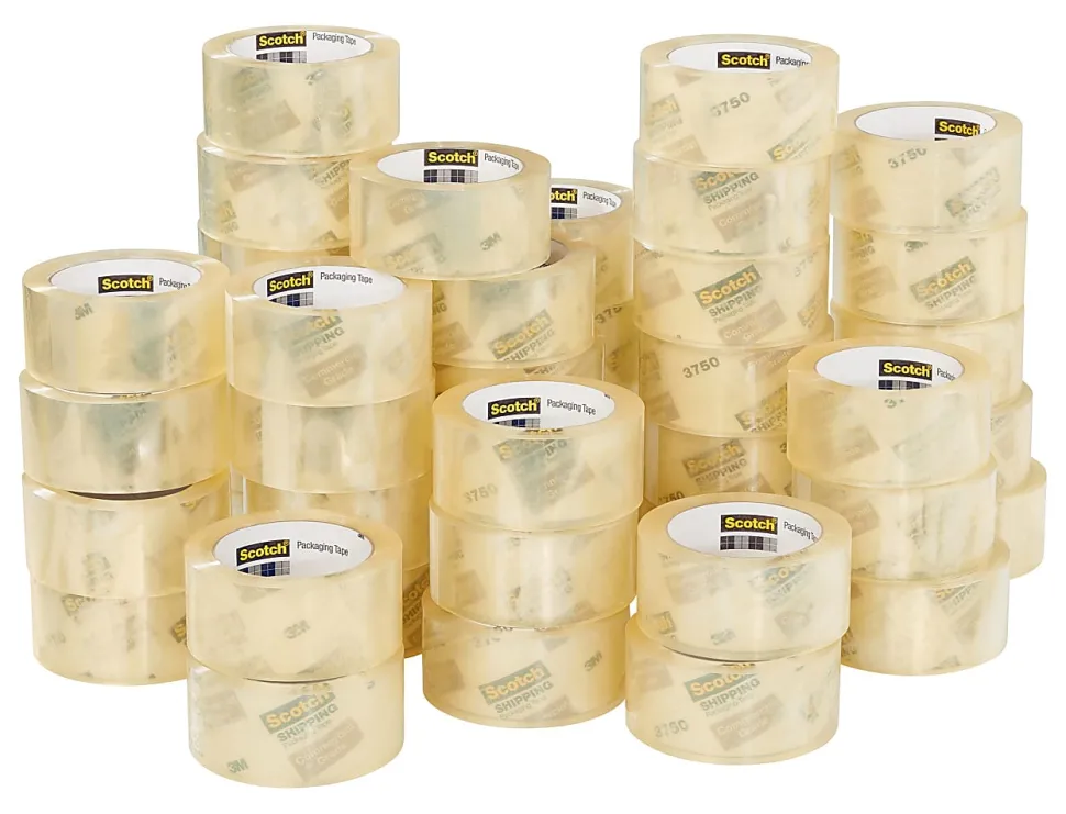 Scotch® Commercial Grade Shipping Packing Tape, 48 Tape Rolls, 1 7/8 in x 54.6 yd, 3" Core, Designed - 3750CS48