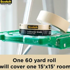 Scotch® Contractor Grade Masking Tape, Removable, 9 Tape Rolls, 0.94 in x 60.1 yd, 3