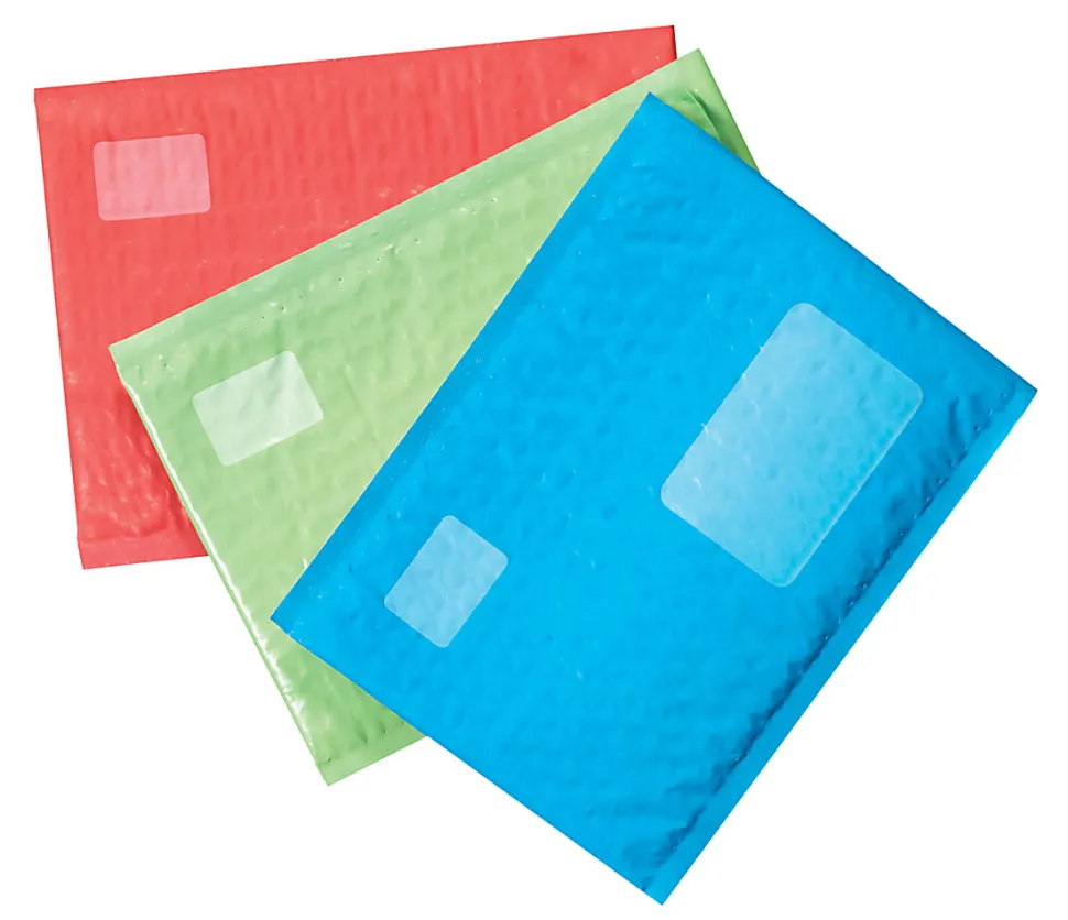 Scotch® Cushioned Mailer, #0, 6" x 9", Red/Blue/Green, Pack Of 6