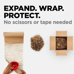 Scotch Cushion Lock Protective Wrap, 12 in x 1000 ft, 1 Roll, 100% Recycled Paper, Honeycomb Packing Paper, Alternative for Bubble Cushion Wrap, Brown