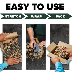 Scotch® Cushion Lock Protective Wrap, 12-3/8 in x 30 ft, 1 Roll, Honeycomb Packing Paper, Alternative for Bubble Cushion Wrap, Brown