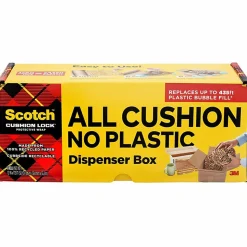 Scotch® Cushion Lock Protective Wrap, 12 in x 175 ft, 1 Roll, 100% Recycled Paper, Honeycomb Packing Paper, Alternative for Bubble Cushion Wrap, Brown