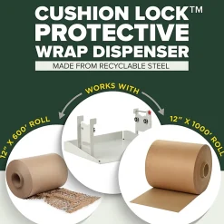Scotch Cushion Lock Protective Wrap Refillable Dispenser, 7-5/16 in x 12 ft, 1 Dispenser, Sustainable Packaging Solution - PCW121000D