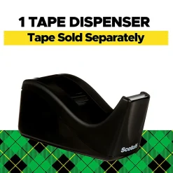 Scotch® Desktop Tape Dispenser, 1 Dispenser, 1 in. Core, Black, Home Office Supplies and School Supplies for College and Classrooms