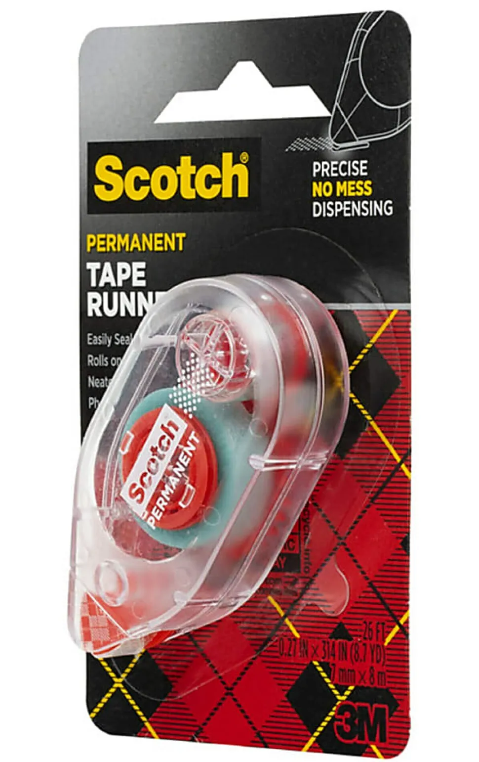 Scotch Double-Sided Adhesive Roller - Dispenser Included - Handheld Dispenser - 1 / Each - Clear
