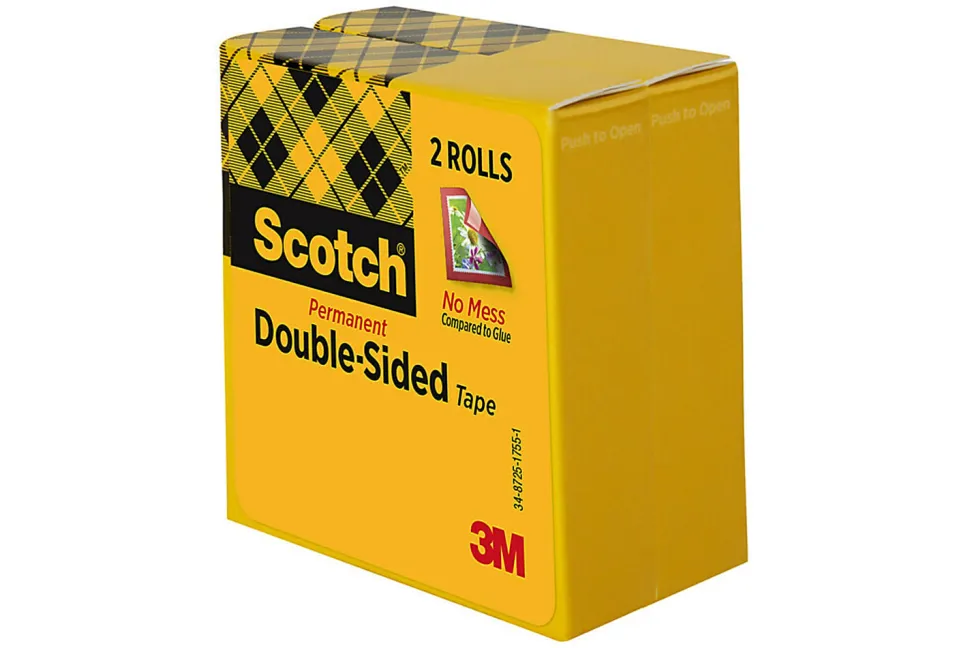 Scotch® Double Sided Tape, 1/2 in x 900 in, 2 Tape Rolls, Back to School Supplies and College Essentials for Students and Teachers