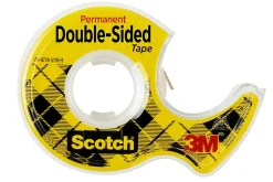Scotch® Double Sided Tape, Permanent, 1/2 in. x 250 in., 3 Tape Rolls, Clear, School Supplies and College Essentials for Students and Teachers