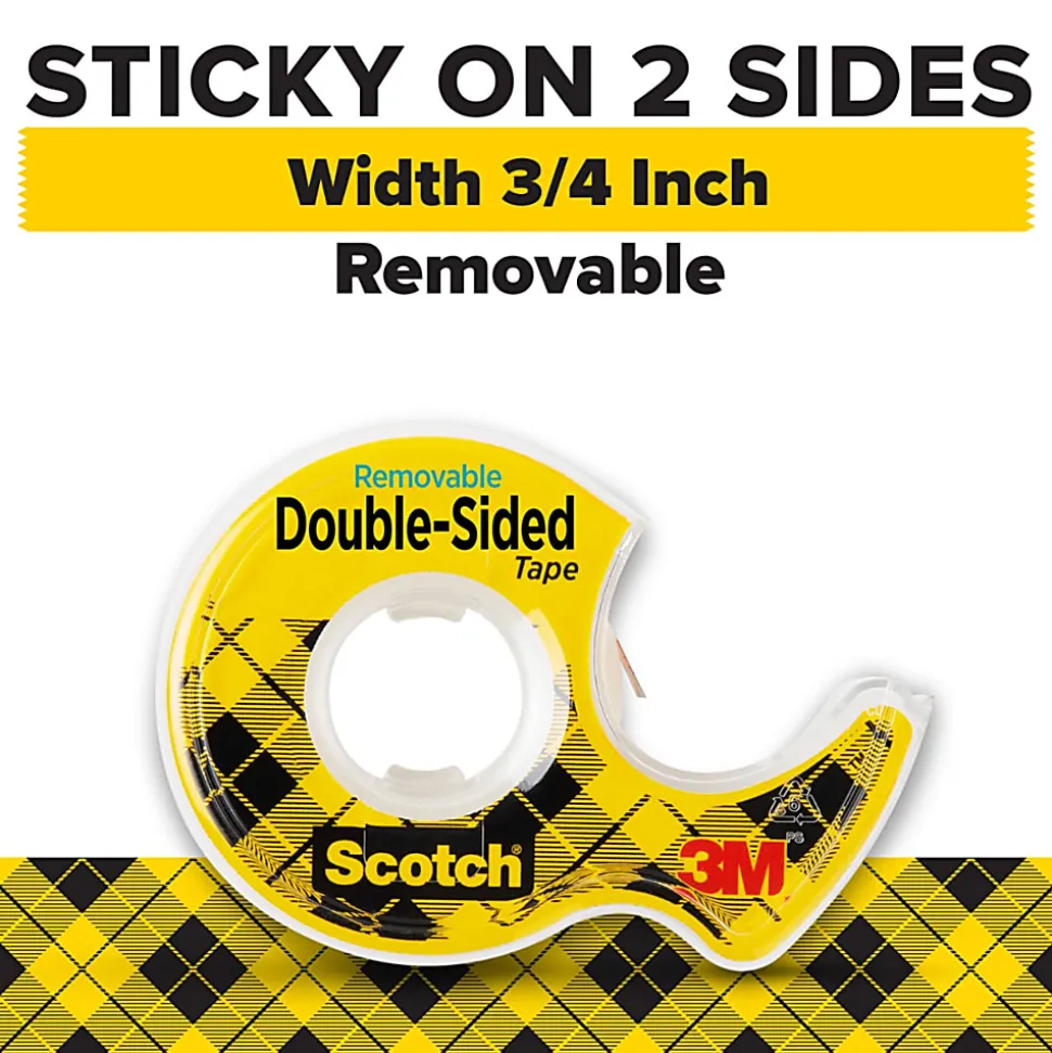 Scotch® Double Sided Tape, Permanent, 1 Tape Roll with Dispenser, 3/4 in x 400 in, Home Office Supplies and School Supplies for College and Classrooms