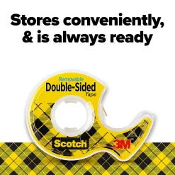 Scotch® Double Sided Tape, Permanent, 1 Tape Roll with Dispenser, 3/4 in x 400 in, Home Office Supplies and School Supplies for College and Classrooms