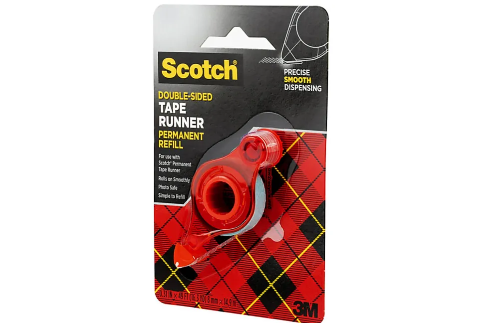 Scotch® Double-Sided Tape Runner Permanent Refill, 1/3" x 49'