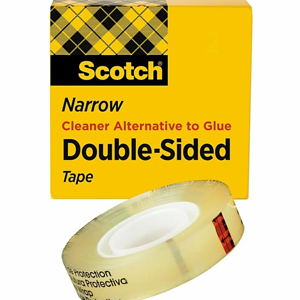 Scotch® Double-Sided Tape, 1/2"x 1,296", Clear