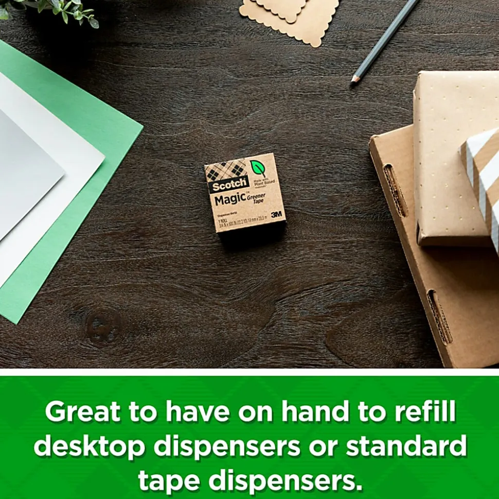 Scotch® Greener Magic™ Tape, Invisible, 16 Tape Rolls, 3/4 in x 900 in, Home Office Supplies and School Supplies for College and Classrooms