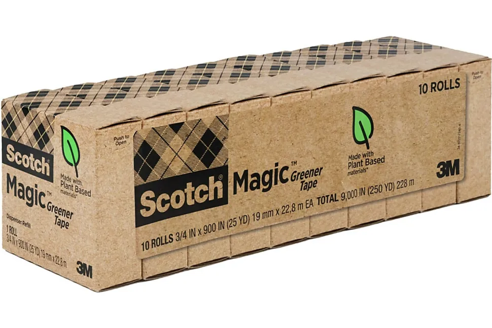 Scotch® Greener Magic™ Tape, Invisible, 3/4 in. x 900 in., 10 Tape Rolls, Clear, School Supplies and College Essentials for Students and Teachers