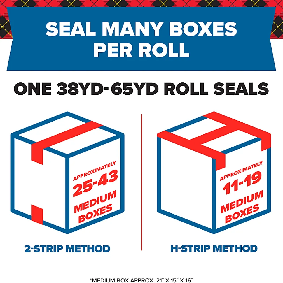 Scotch® Heavy Duty Recycled Packaging Tape 7750-6, 1.88 in x 54.6 yd (48 mm x 50 m), 6 pack