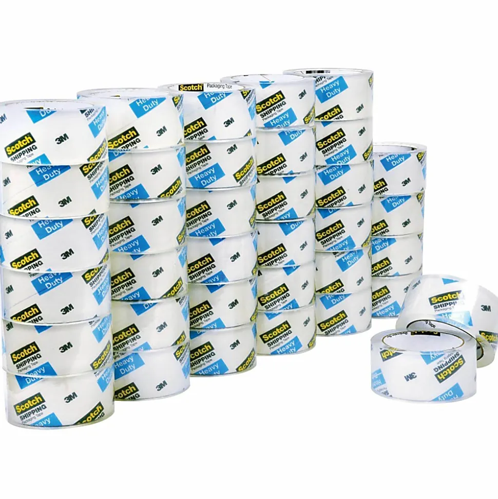 Scotch® Heavy Duty Shipping Packing Tape, 18 Tape Rolls with Dispensers, 1-7/8" x 22.2 Yd., 1.5" Core, Clear