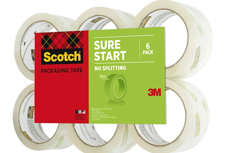 Scotch® 3500 High-Performance Packaging Tape Refill Rolls, 3" Core, 1-7/8" x 54-5/8 Yd., Clear, Pack Of 6