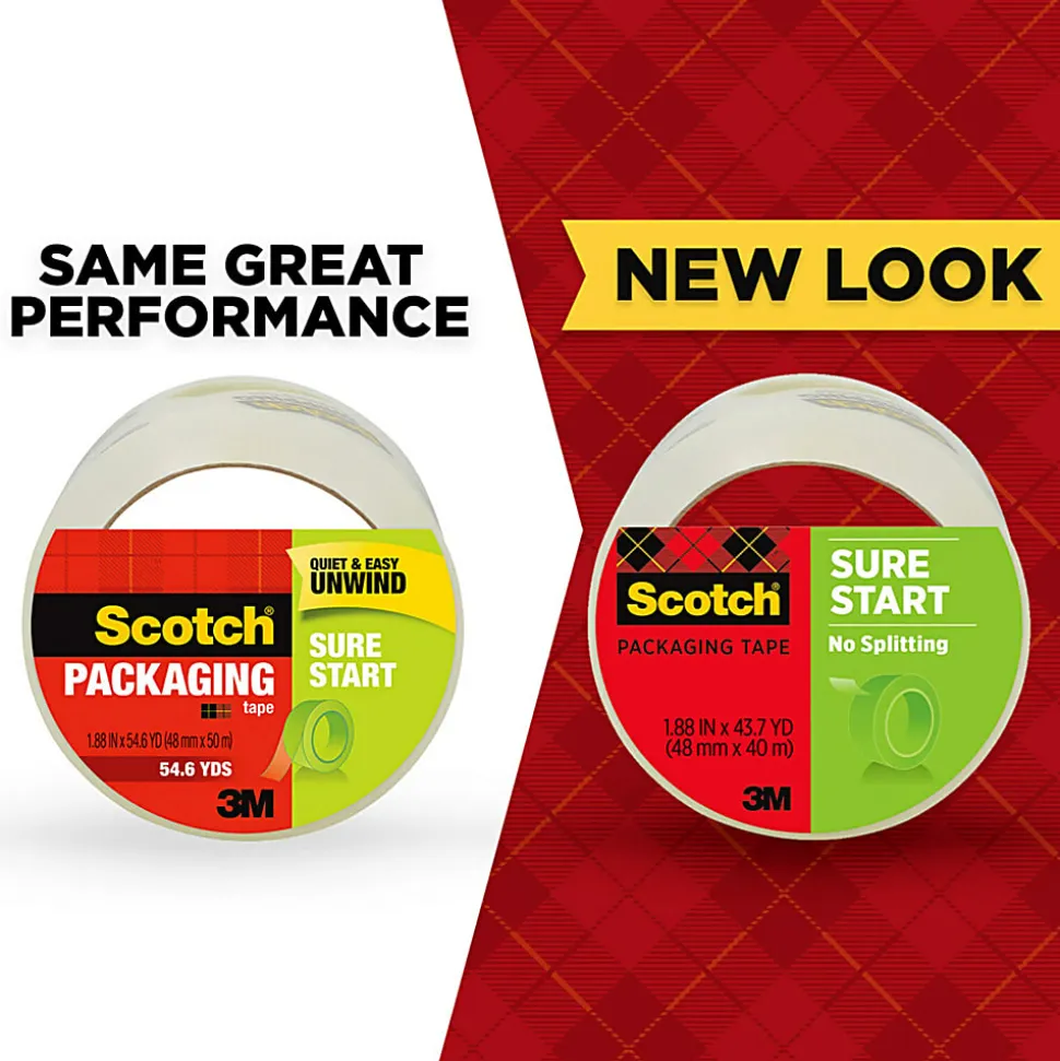 Scotch® 3500 High-Performance Packaging Tape Refill Rolls, 3" Core, 1-7/8" x 54-5/8 Yd., Clear, Pack Of 6