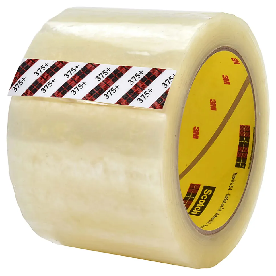 Scotch® 375+ High-Tack Box-Sealing Tape Rolls, 1.88" x 54.6 Yd, Clear, Pack Of 1 Roll