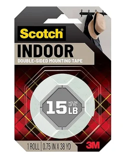 Scotch® Indoor Double-Sided Mounting Tape , 0.75 in x 38 yd (1.9 cm x 34.75 m)