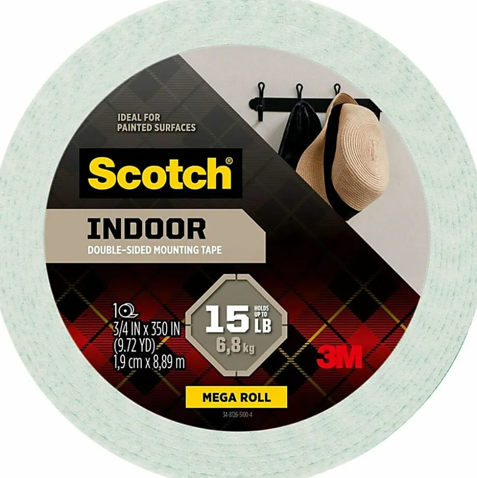 Scotch® Indoor Double-Sided Mounting Tape , 0.75 in x 350 in (1.9 cm x 8.89 m)