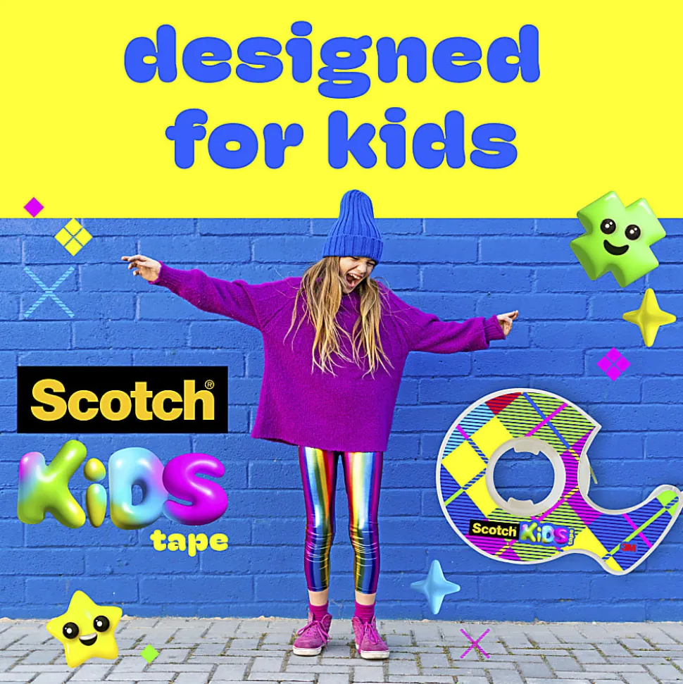 Scotch® Kids Invisible Tape, .75 in x 600 in, 2 Tape Rolls with Dispensers, Kid Approved No Mess Fun