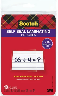 Scotch™ Laminating Pouches PL904G-10G-SR, 84 mm x 135 mm