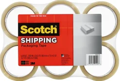 Scotch® Lightweight Packaging Tape, 1-7/8" x 54.6 Yd., Clear, Pack Of 6 Rolls