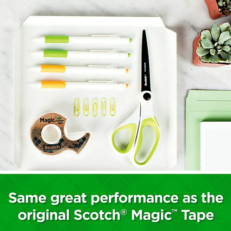 Scotch® Magic™ Greener Tape, Invisible, 6 Tape Rolls with Dispensers, 3/4 in x 600 in, Home Office Supplies and School Supplies - 6123