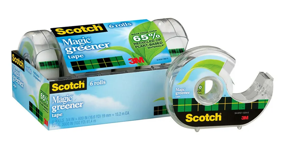 Scotch® Magic™ Greener Tape, Invisible, 6 Tape Rolls with Dispensers, 3/4 in x 600 in, Home Office Supplies and School Supplies - 6123