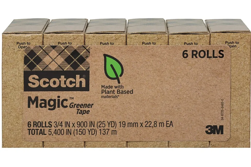 Scotch® Magic™ Invisible Tape, 3/4" x 900", Matte Clear, Pack of 6 rolls