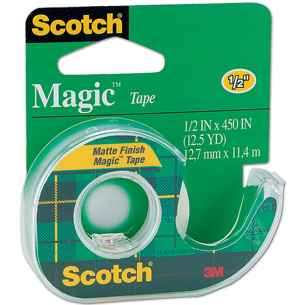 Scotch® Magic™ Tape In Dispenser, 1/2" x 450", Clear