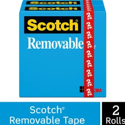 Scotch Magic Tape, Invisible, 3/4 in x 1296 in, 2 Tape Rolls, Clear, Removable, Home Office and School Supplies
