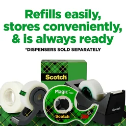 Scotch® Magic™ Tape, Invisible, 3/4 in. x 1000 in., 16 Tape Rolls, Clear, School Supplies and College Essentials for Students and Teachers