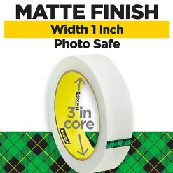 Scotch® Magic™ Tape, Invisible, 3 Tape Rolls, 1 in x 2592 in, Home Office Supplies and School Supplies for College and Classrooms