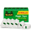Scotch® Magic™ Tape, Invisible, 6 Tape Rolls, 3/4 in x 800 in, Home Office Supplies and School Supplies for College and Classrooms