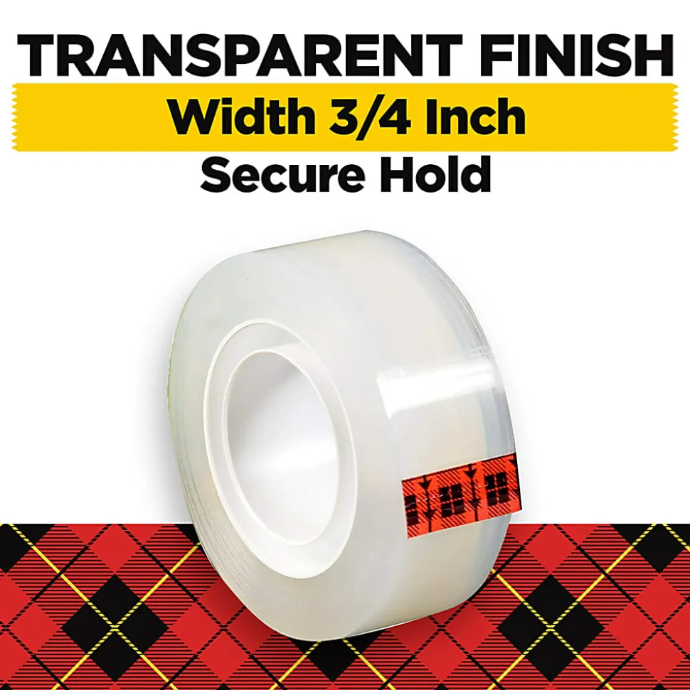 Scotch® Magic™ Tape with Dispenser, Invisible, 3/4 in. x 1000 in.,12 Tape Rolls, Clear, School Supplies and College Essentials for Students