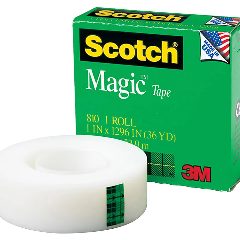 Scotch® Magic™ Tape, 1" x 108', Clear, Pack Of 6 Rolls
