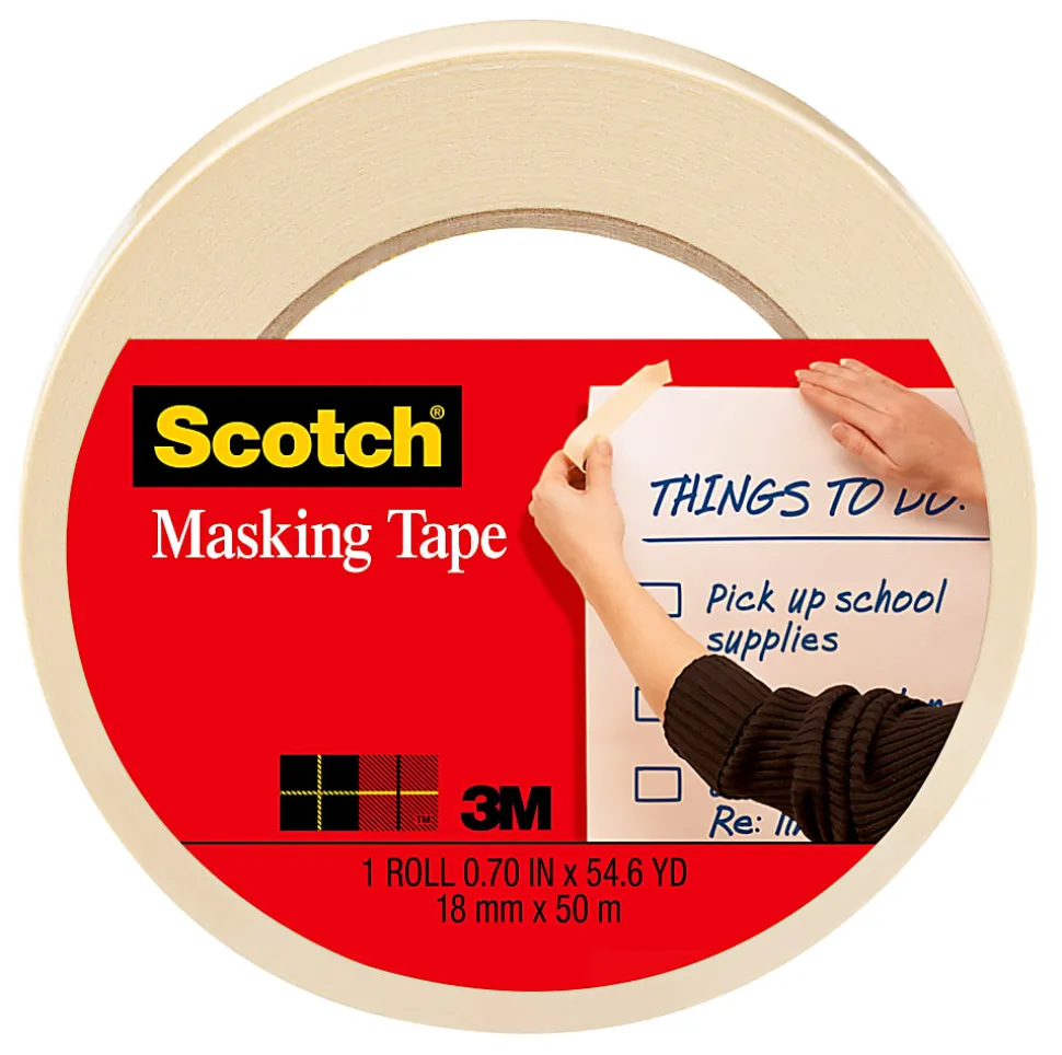 Scotch® Masking Tape, 3/4" x 60 Yd., Natural