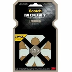 Scotch-Mount™ Indoor Double-Sided Mounting Tape , 1 in x 55 in (2.54 cm x 1.39 m), 3 Pack