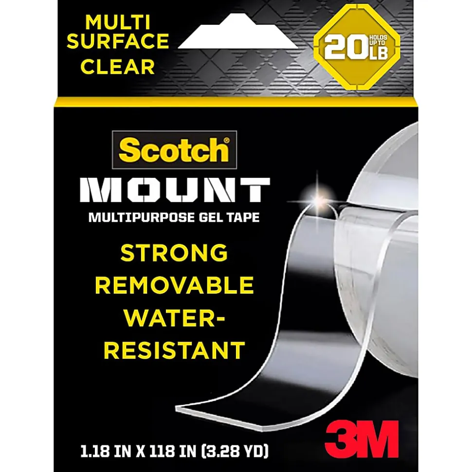 Scotch-Mount™ Multipurpose Gel Tape, 1.18” x 118”, 1 Pack, Holds up to 20 lbs, Double Sided Tape for Heavy Duty Applications