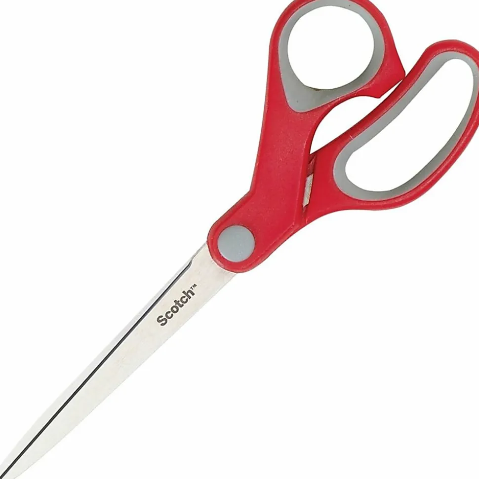 Scotch® Multipurpose Scissors, 8", Pointed, Gray/Red